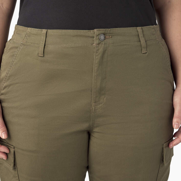 Women's Plus High Rise Fit Cargo Pants - Military Green (ML) image number 7