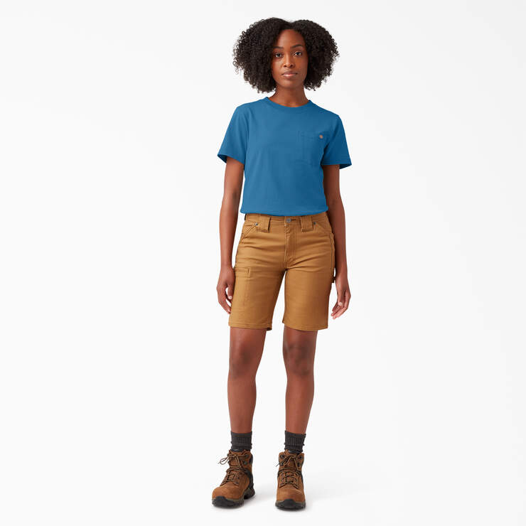 Women's Heavyweight Short Sleeve Pocket T-Shirt - Vallarta Blue (V2B) image number 4