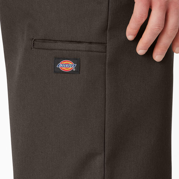 Loose Fit Flat Front Work Shorts, 13&quot; - Dark Brown &#40;DB&#41;