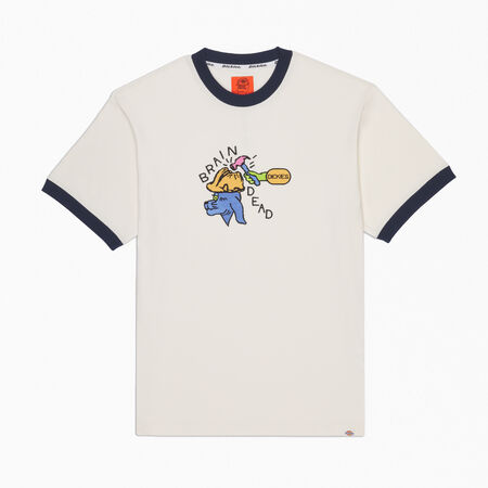 Brain Dead Embroidered T-Shirt - White &#40;WH&#41;