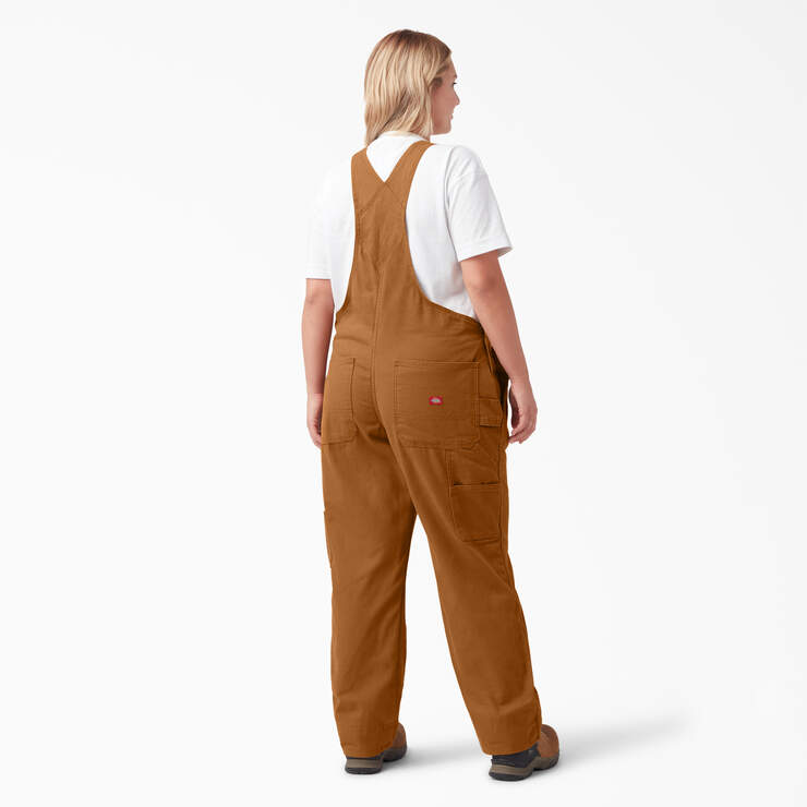 Women's Plus Relaxed Fit Bib Overalls - Rinsed Brown Duck (RBD) image number 2