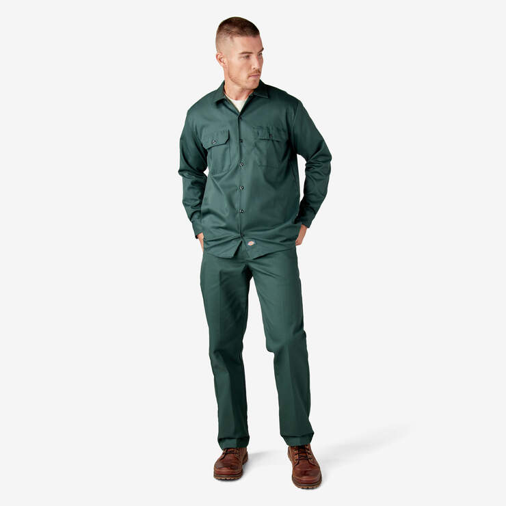 Long Sleeve Work Shirt - Hunter Green (GH) image number 5