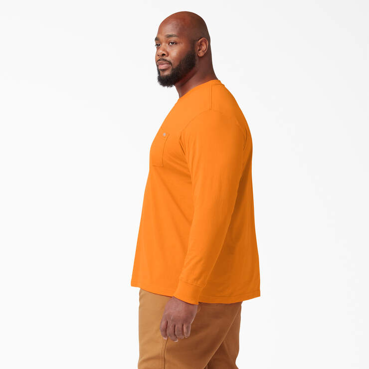 Heavyweight Long Sleeve Pocket T-Shirt - Orange (OR) image number 6
