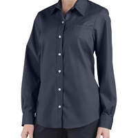 Women's Stretch Poplin Long Sleeve Shirt - Dark Navy (DN)