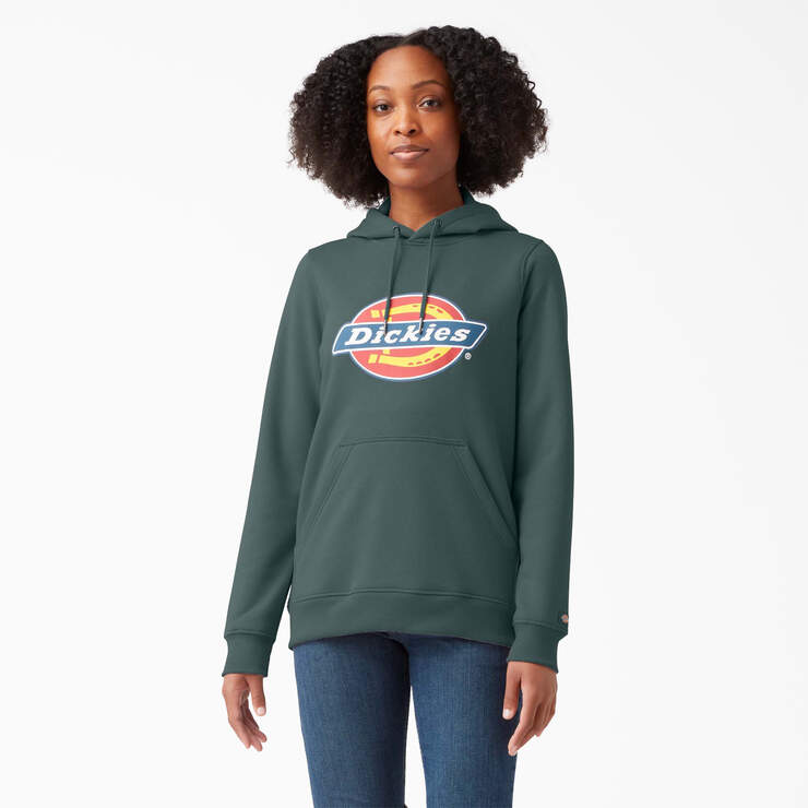 Women's Water Repellent Logo Hoodie - Lincoln Green (LN) image number 1