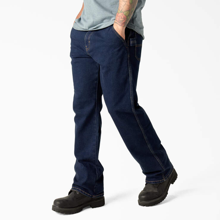 FLEX Relaxed Fit Carpenter Jeans - Dark Denim Wash (DWI) image number 3