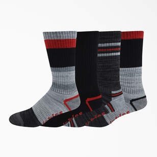 Striped Crew Socks, Size 6-12, 4-Pack