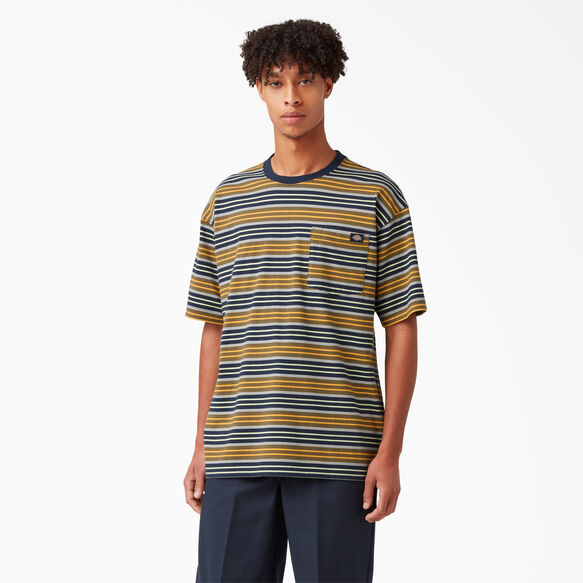 Relaxed Fit Striped Pocket T-Shirt - Radiant Yellow Stripe &#40;A2S&#41;