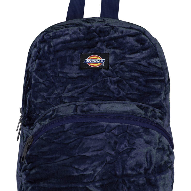 Crushed Velvet Mini Backpack - Navy Blue (NV) image number 1