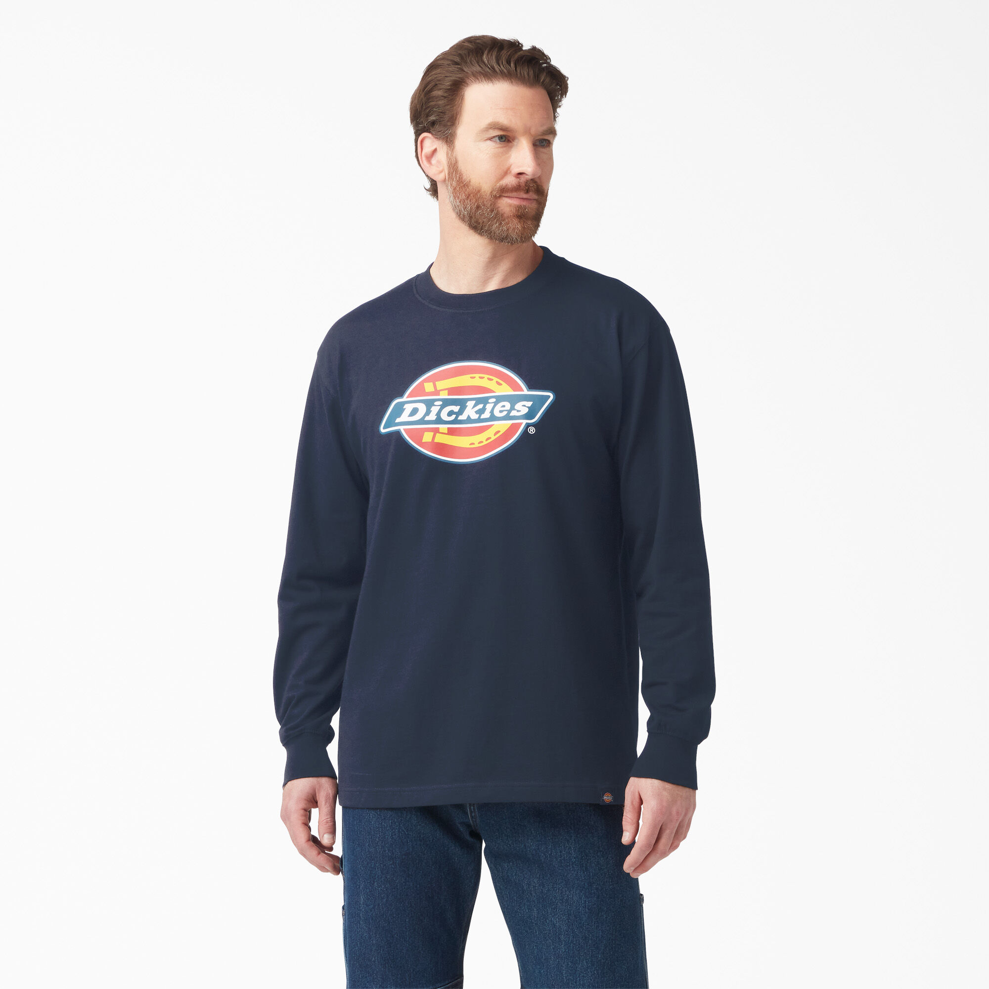 Tri Color Logo Graphic Long Sleeve T Shirt