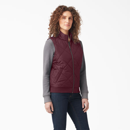 Women&#39;s Quilted Vest - Burgundy &#40;BY&#41;