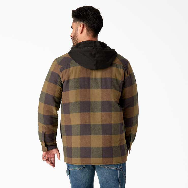 Flannel Hooded Shirt Jacket - Navy/Brown Duck Buffalo (NBU) image number 2