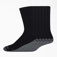 Work Crew Socks, Size 6-12, 6-Pack - Black (BK)