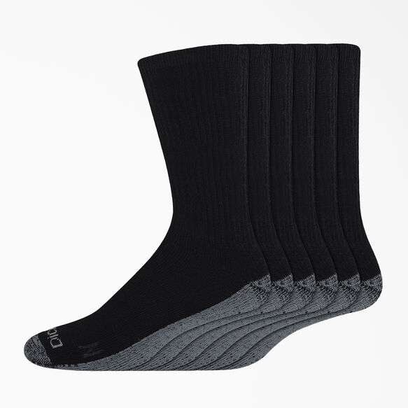 Work Crew Socks, Size 6-12, 6-Pack - Black &#40;BK&#41;