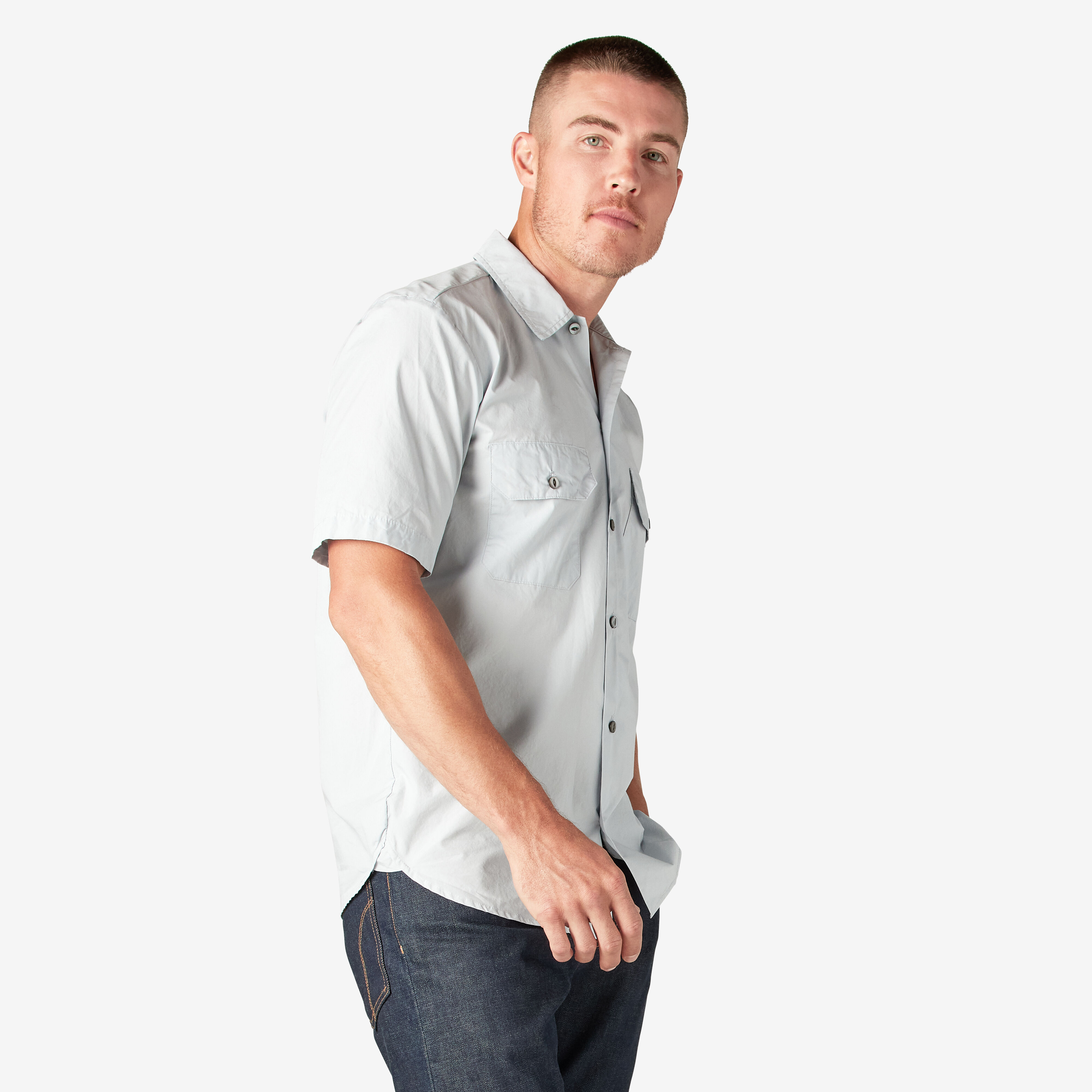Dickies short sleeve button up clearance