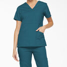 Women&#39;s EDS Signature Mock Wrap Scrub Top - Caribbean Blue &#40;CRB&#41;