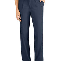 Women's Relaxed Fit Straight Leg Pleated Front Pants - Dark Navy (DN)