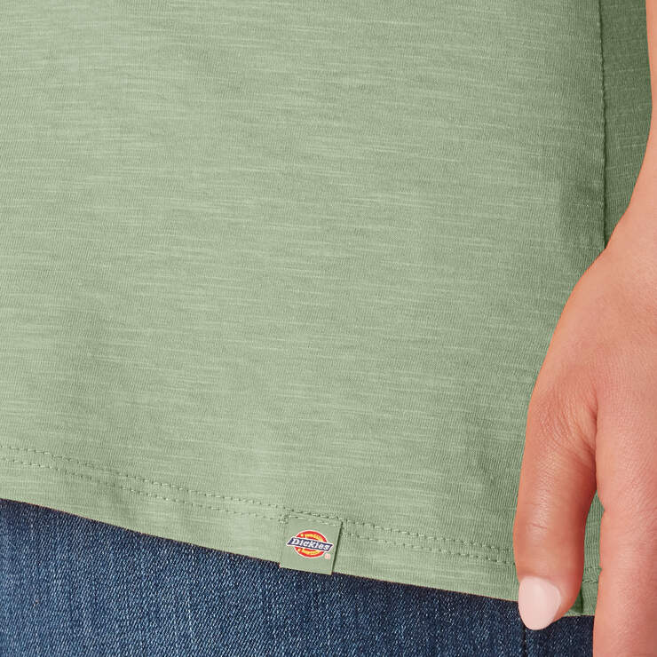 Women's Plus Short Sleeve V-Neck T-Shirt - Celadon Green (C2G) image number 5