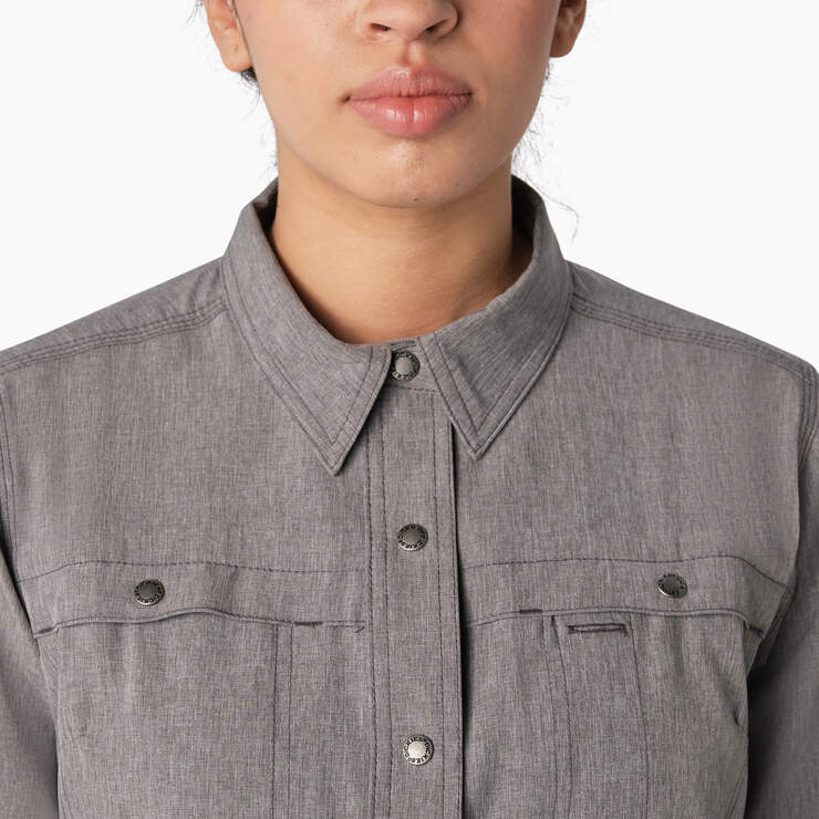 Women's Cooling Roll-Tab Work Shirt - Graphite Gray (GAD) image number 5