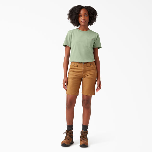 Women&#39;s Heavyweight Short Sleeve Pocket T-Shirt - Celadon Green &#40;C2G&#41;