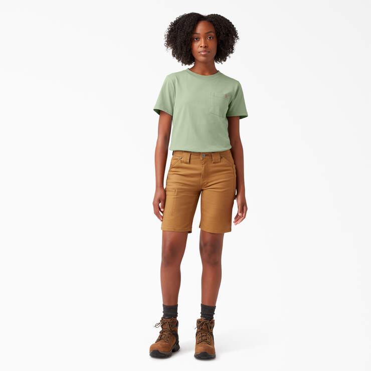 Women's Heavyweight Short Sleeve Pocket T-Shirt - Celadon Green (C2G) image number 4