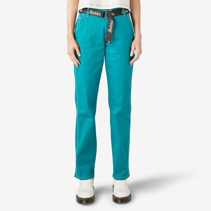 Women's Relaxed Fit Carpenter Pants - Deep Lake (DL2) image number 1