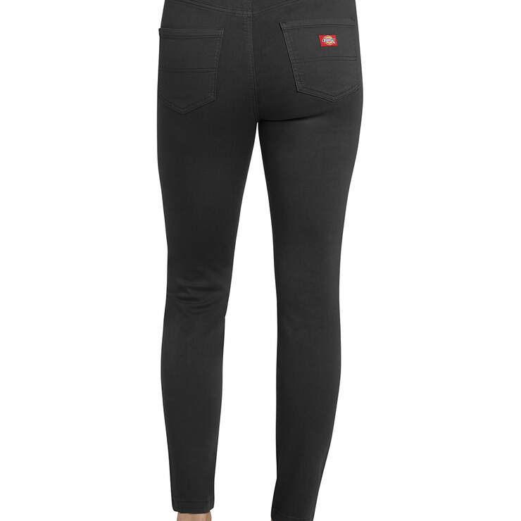 Dickies Girl Juniors' 5-Pocket Twill High-Rise Skinny Pants - Black (BLK) image number 2