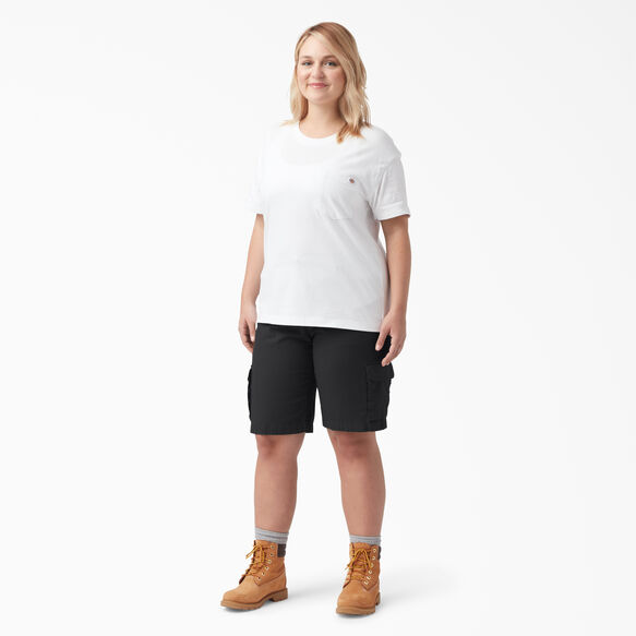 Women&#39;s Plus Ripstop Cargo Shorts, 9&quot; - Black &#40;BKX&#41;