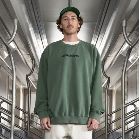 Jake Hayes Embroidered Crew Neck - Pine Pigment Wash &#40;WN2&#41;