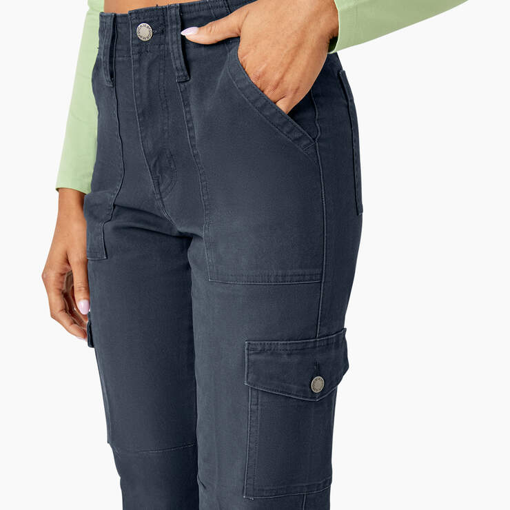 Women's Skinny Fit Cuffed Cargo Pants - Dark Navy (DN) image number 7