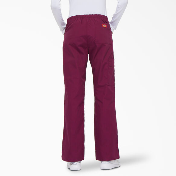 Women&#39;s EDS Signature Flare Leg Cargo Scrub Pants - Wine &#40;WIN&#41;