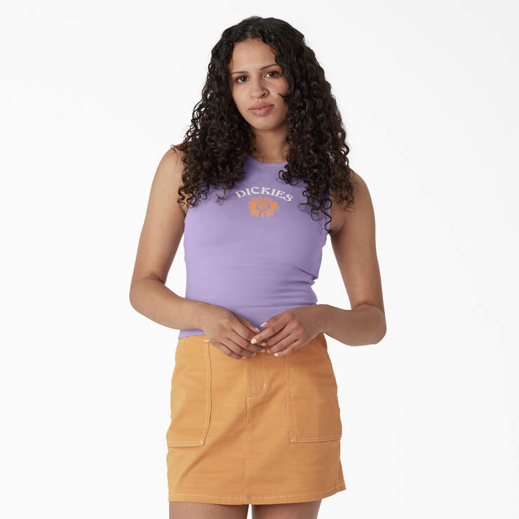 Women's Graphic Cropped Tank Top - Purple Rose (UR2) image number 1