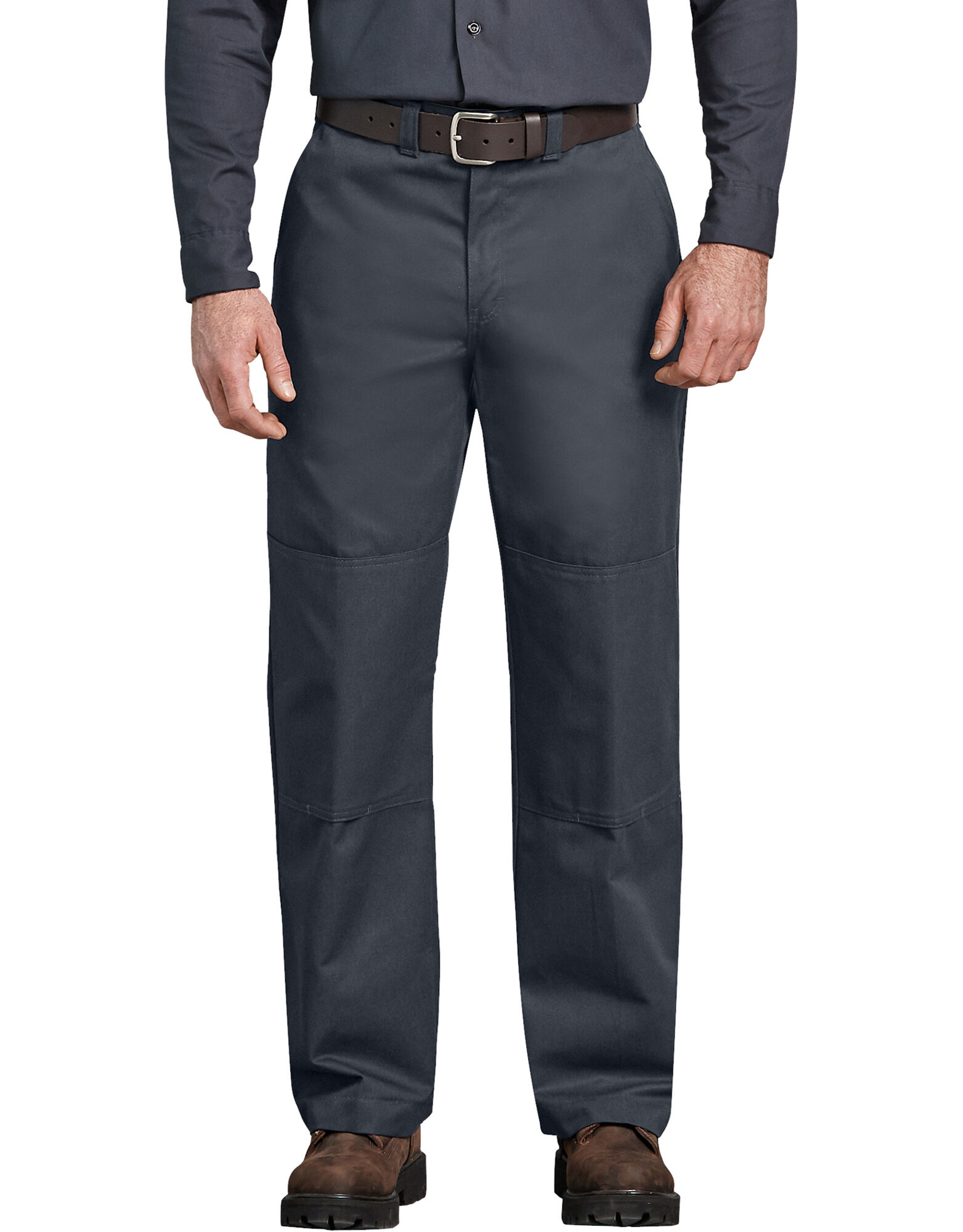 dickies twill double knee mens charcoal pants