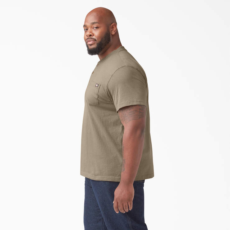 Heavyweight Short Sleeve Henley T-Shirt - Desert Sand (DS) image number 6