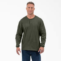 Long Sleeve Henley T-Shirt - Olive Green (OG)