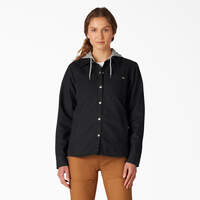 Women’s Duck Hooded Shirt Jacket - Black (BKX)