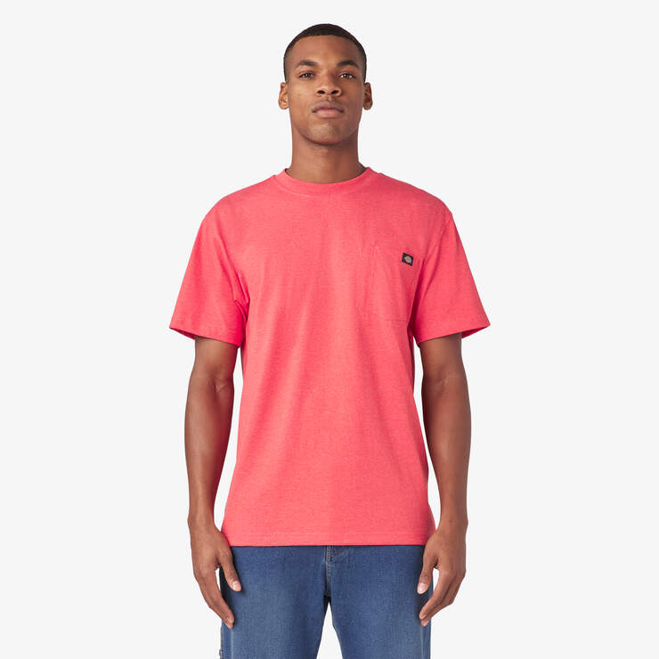 Heavyweight Heathered Short Sleeve Pocket T-Shirt - Coral Reef Heather (FCH) image number 1