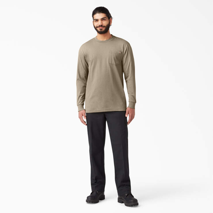 Heavyweight Long Sleeve Pocket T-Shirt - Desert Sand (DS) image number 7