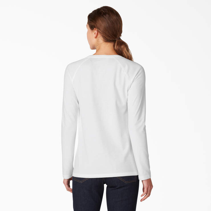 Women's Cooling Long Sleeve Pocket T-Shirt - White (WH) image number 2