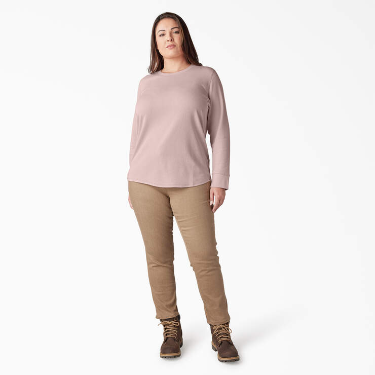 Women's Plus Long Sleeve Thermal Shirt - Peach Whip (P2W) image number 5