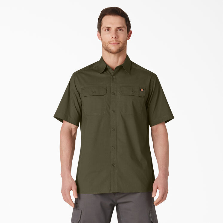 Short Sleeve Ripstop Work Shirt - Rinsed Military Green &#40;RML&#41;