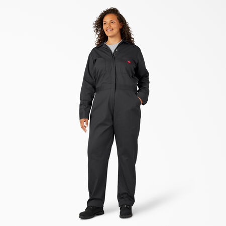 Women&#39;s Plus Long Sleeve Coveralls - Black &#40;BK&#41;