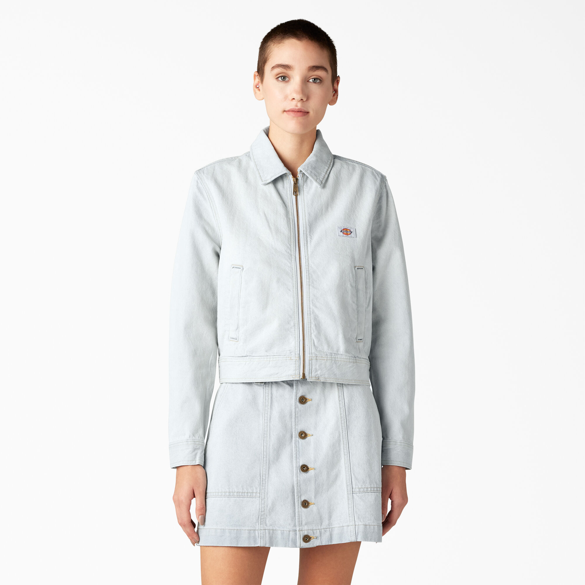 Dickies white denim hotsell jacket