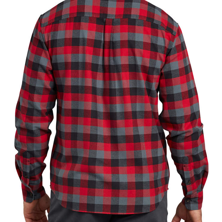 Dickies X-Series Modern Fit Long Sleeve Flannel Shirt - Red Gray Plaid (XRS) image number 2