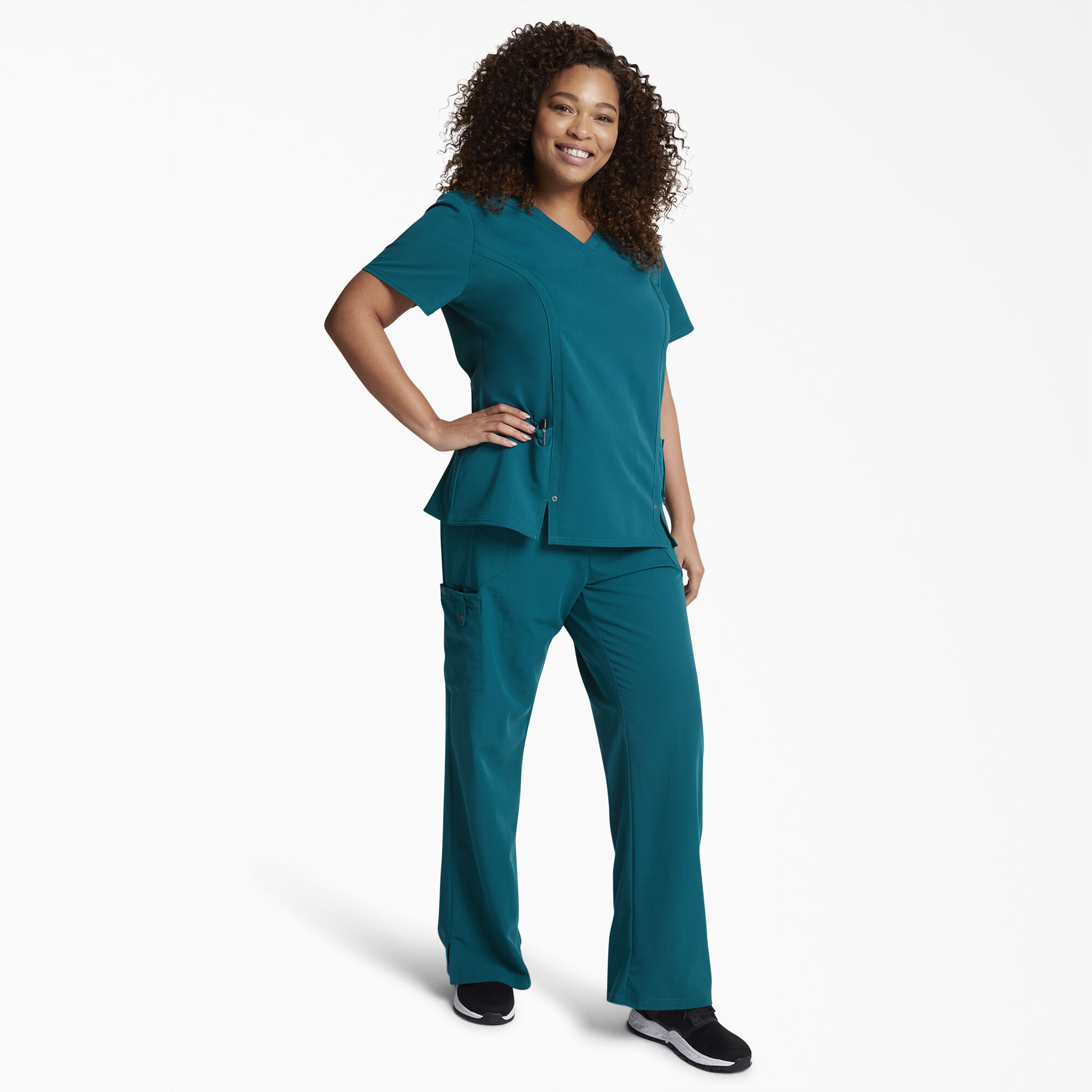Women s Contemporary Fit Xtreme Stretch V Neck Scrub Top Womens
