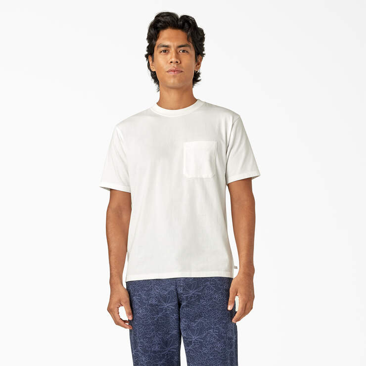 Dickies Premium Collection Pocket T-Shirt - White Garment Dye (WYA) image number 1