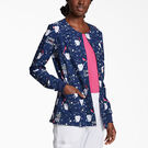 Women&#39;s EDS Essentials Print Snap-Front Scrub Jacket - Flossed in Space &#40;FDW&#41;