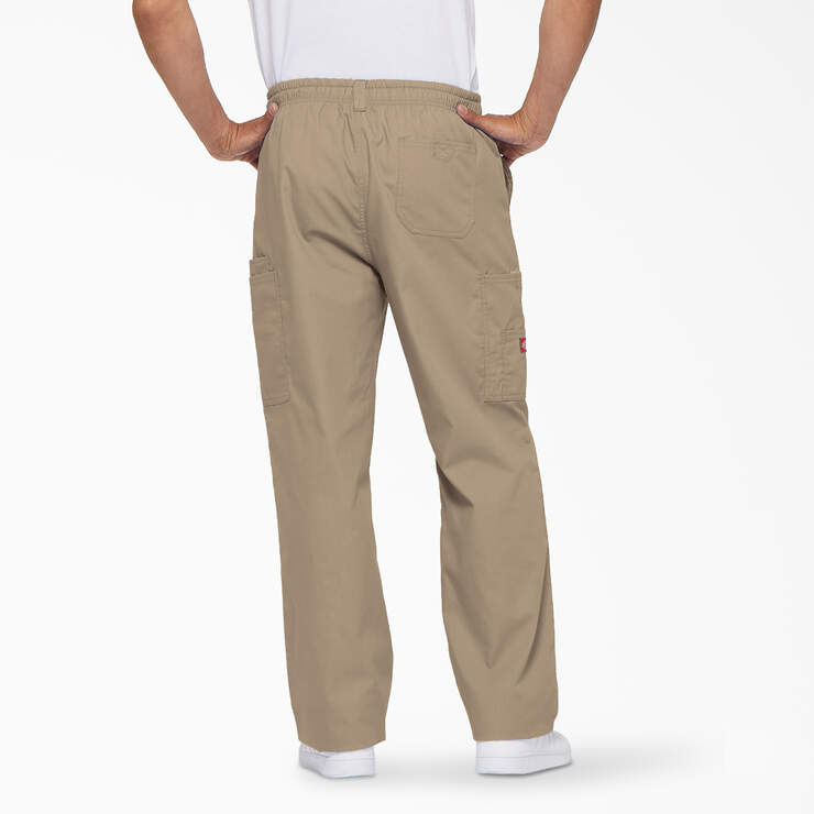 Men's EDS Signature Scrub Pants - Khaki (KHA) image number 2