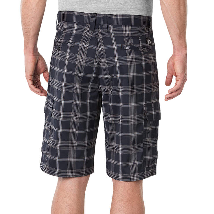 Performance Flex 11" Relaxed Fit Plaid Cargo Shorts - PLAID DARK NAVY/SMOKE (PDO) image number 2