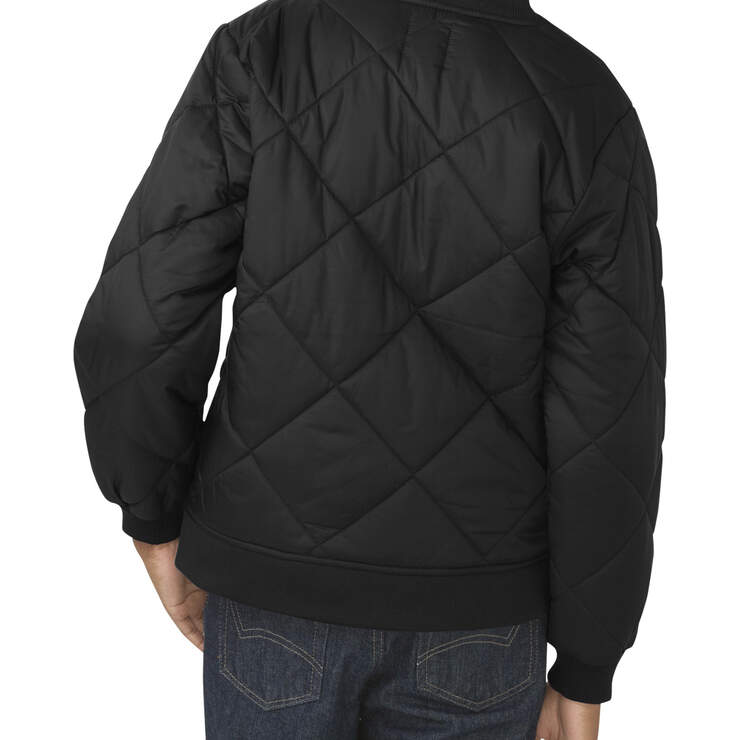 Boys' Quilted Nylon Jacket, 8-20 - Black (BK) image number 2